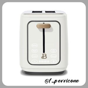 ♠️ New Beautiful 2 Slice Touchscreen Toaster, White Icing by Drew Barrymore